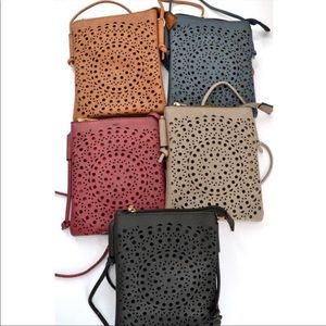 Black vegan leather purse crossbody